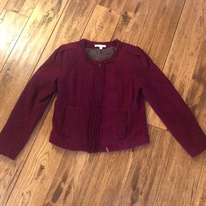 cAbi Merlot sweater jacket